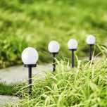 LAMPA ogrodowa led SOLARNA KULA 4 SZTUKI BIAŁA 10cm średnicy g