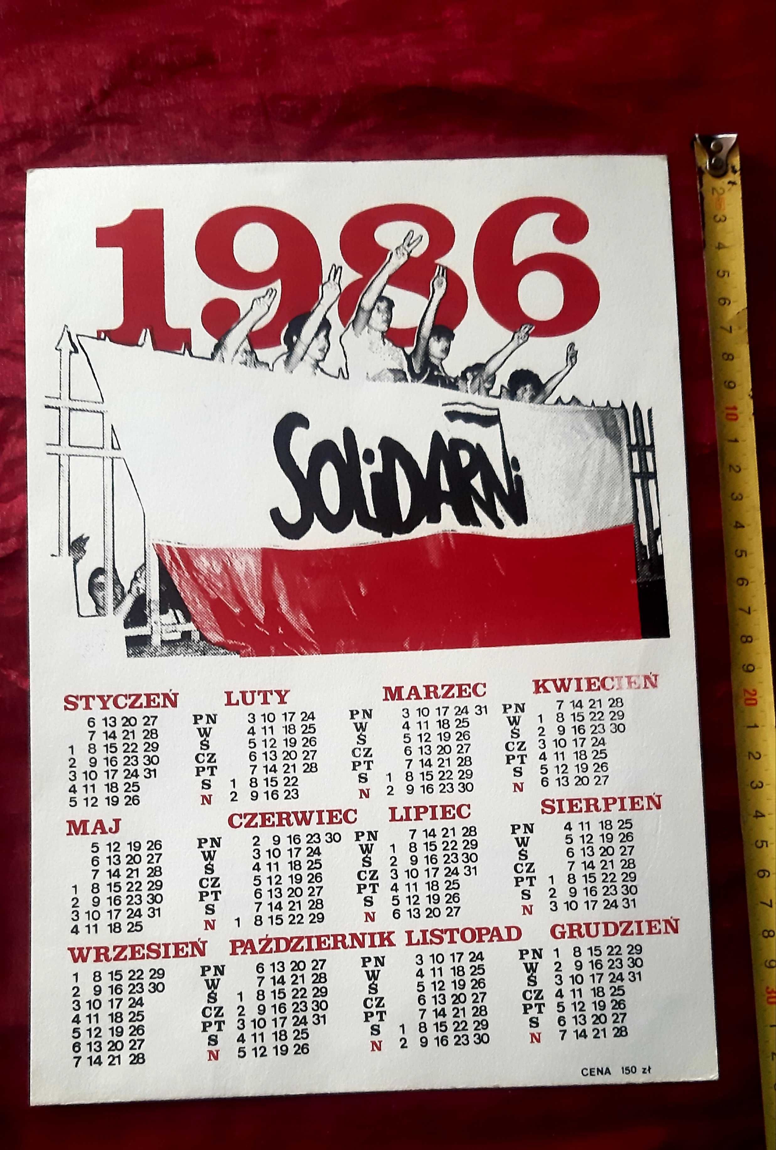 kalendarz Solidarni  1986 Solidarność
