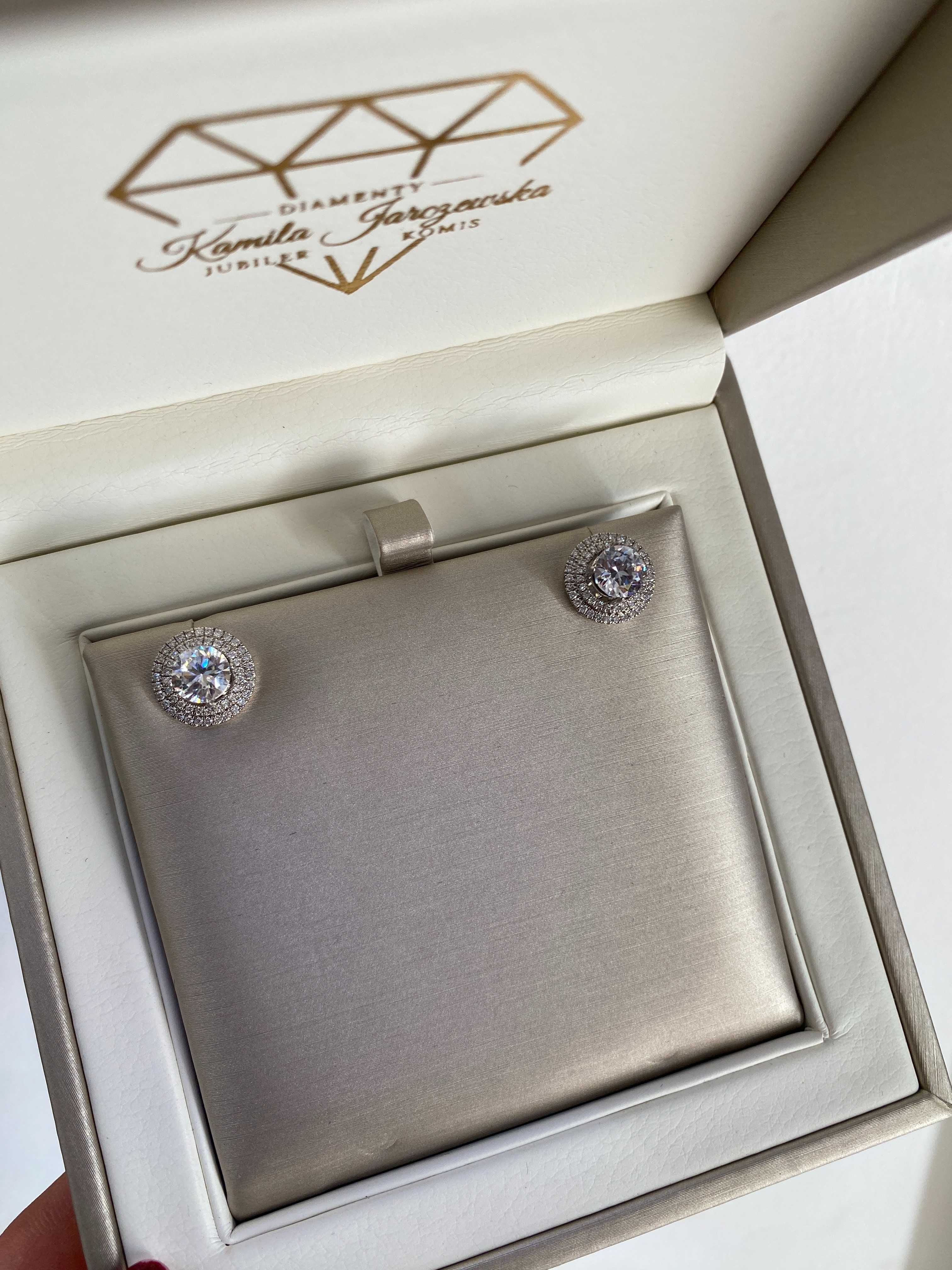 Kolczyki HALO z diamentami 2.52 CT VS2/G Certyfikat IGI