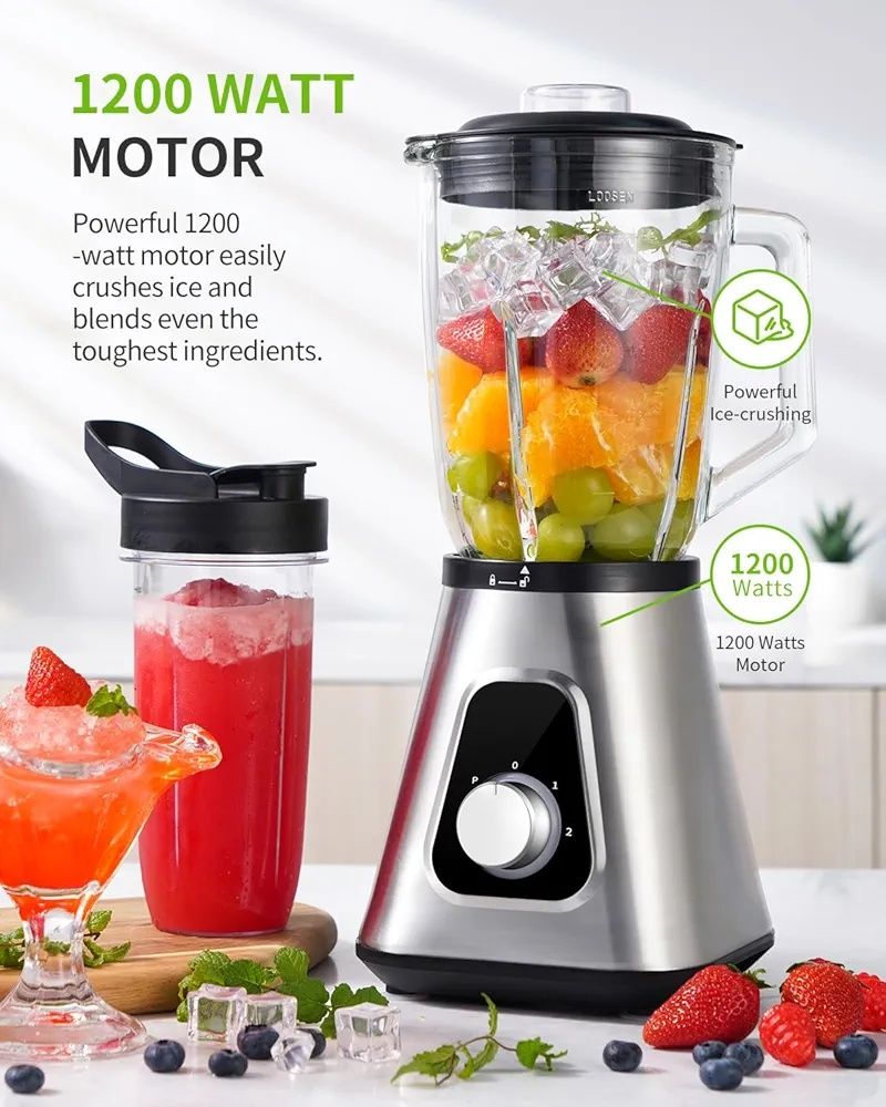 Blender o mocy 1200W 3 prędkości funkcja pulsacyjna do lodu