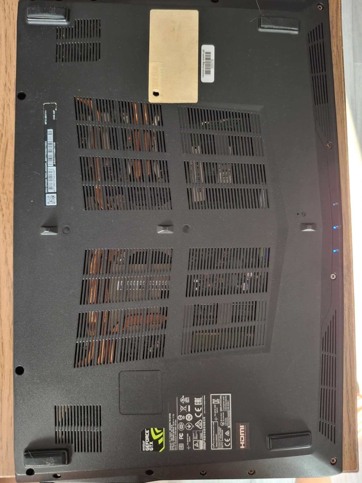 Laptop MSI GP62M 7REX Leopard PRO RGB GTX 1050 Ti, idealny, od nowości