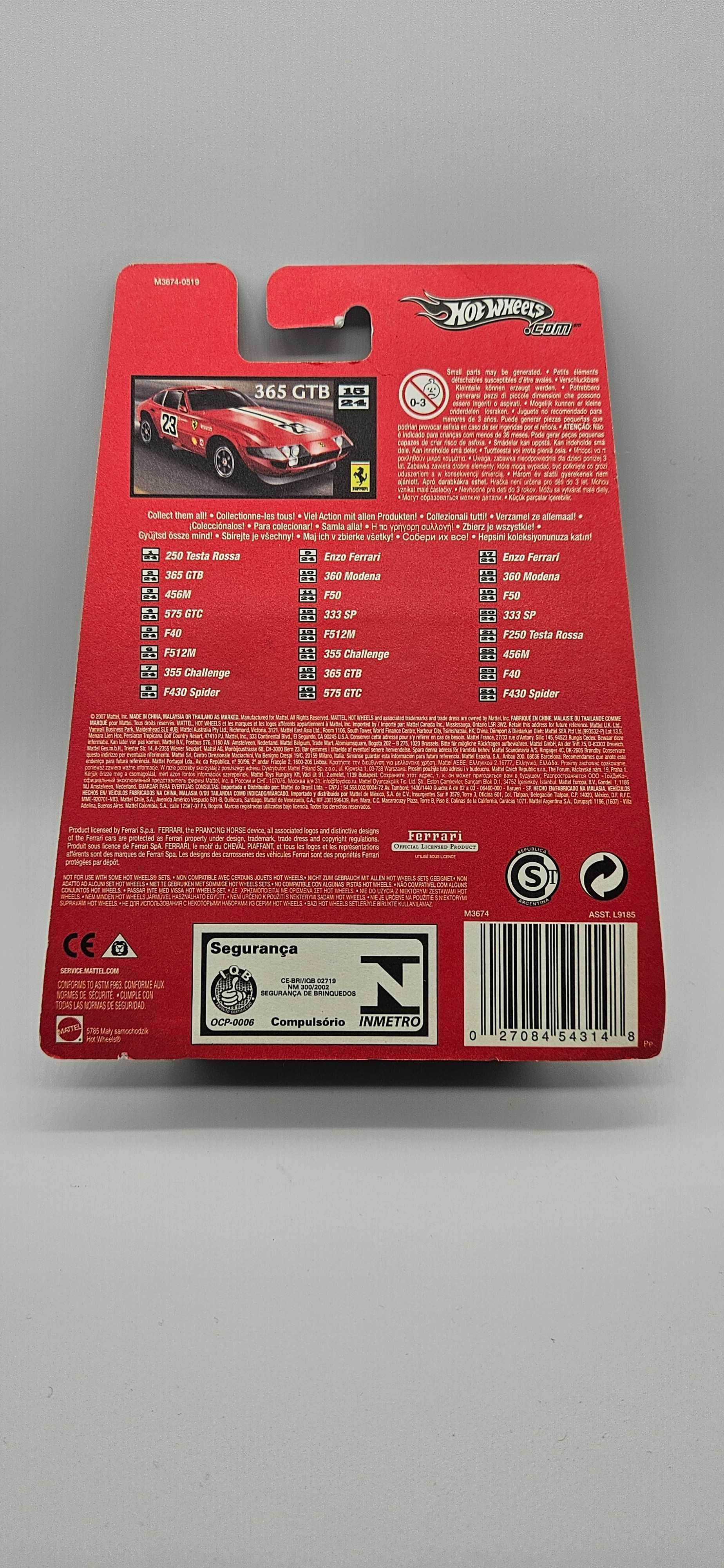 1:64 Hotwheels Ferrari Racer 365 GTB Czerwony