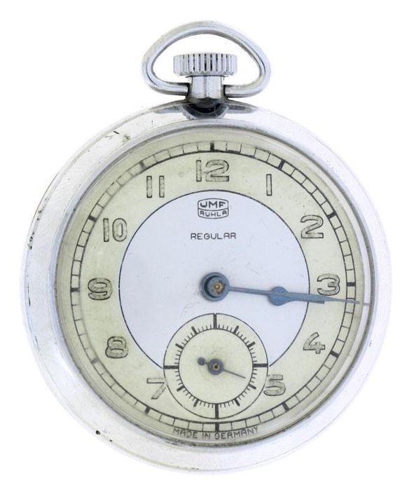 WWII Relógio De Bolso Alemão Umf Ruhla Regular Década 40