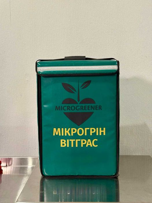 Термо сумка рюкзак для доставки Мікрозелені. Сумка для курʼєра