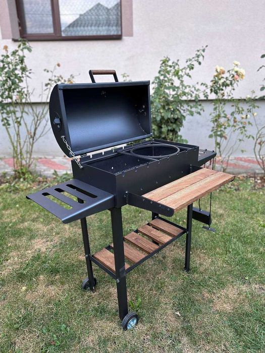 Посилений Мангал-гриль 4 мм з термометром та підставкою під казан