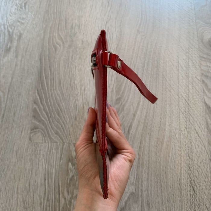 Torebka kopertówka mini Baron zamki skóra lakierowana czerwień
