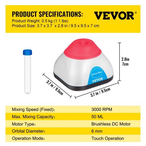 KW-3000-1F Misturador de tinta vórtice 3000 RPM Laboratório Mini Vort