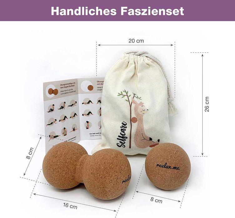 Piłka Do Masażu Powięzi Podwójna Korkowa Duoball Do Masażu Roller