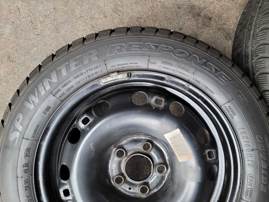 Koła zima zimowe 15 ET38 5x100 VW Skoda Seat Audi 185/60/15 8mm 4szt