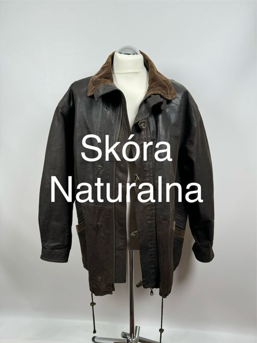 Raberg Ledermoden brązowa skórzana kurtka vintage prawdziwa skóra M