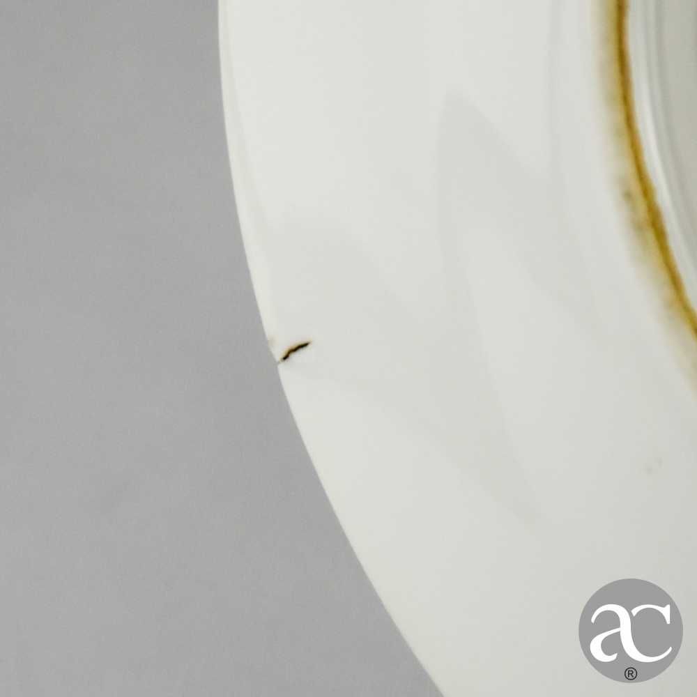 Prato raso porcelana europeia, séc. XIX pintado decorado com flores N4