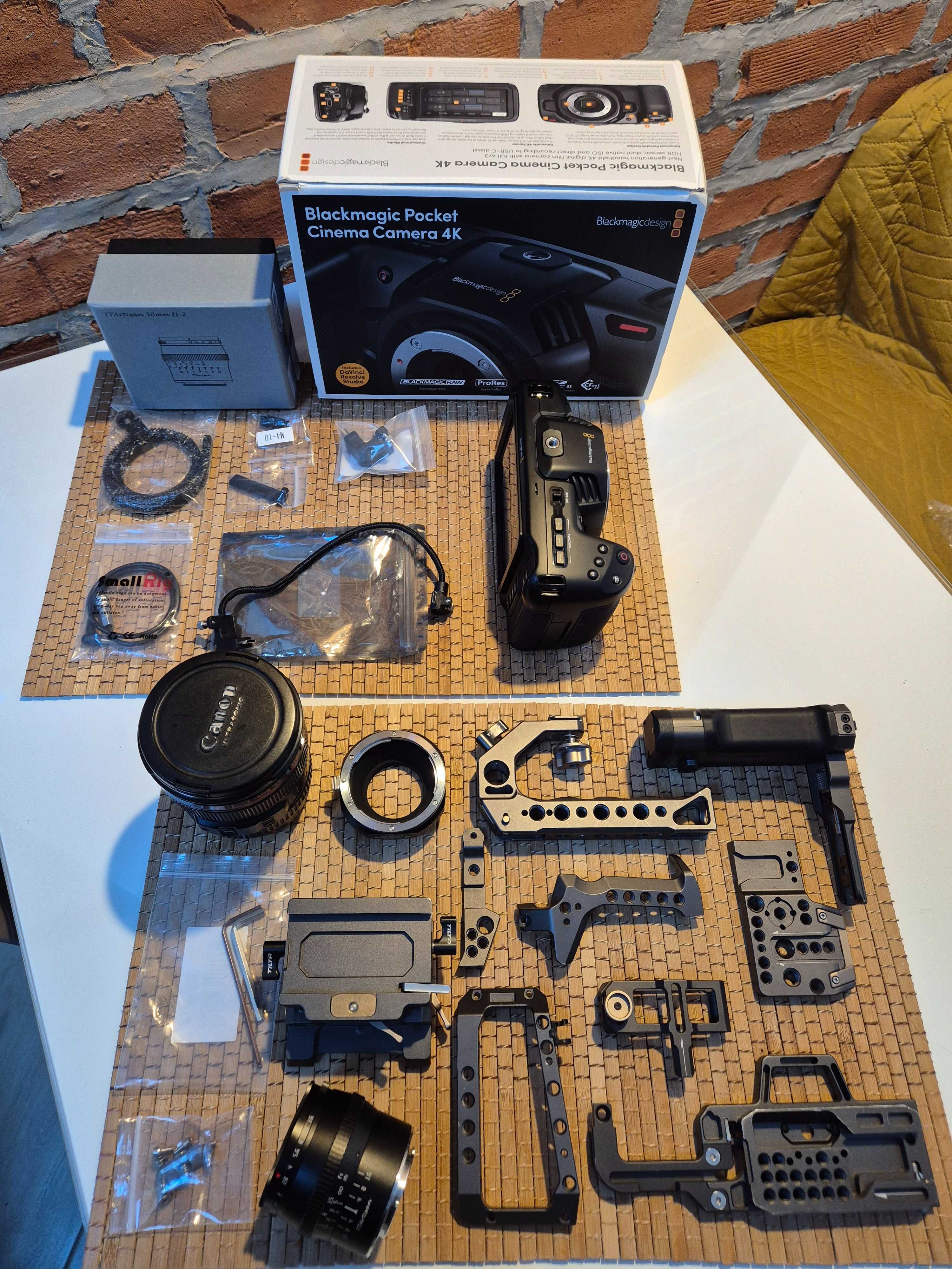 Blackmagic Pocket Cinema 4K + Akcesoria i Obiektywy