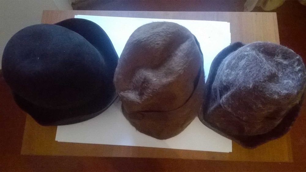 3 женские фетровые шляпы  56р времен СССР одним лотом