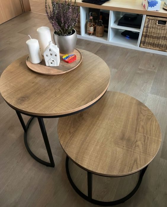 Nowy komplet zestaw dwóch stolików kawowych do salonu sypialni loft