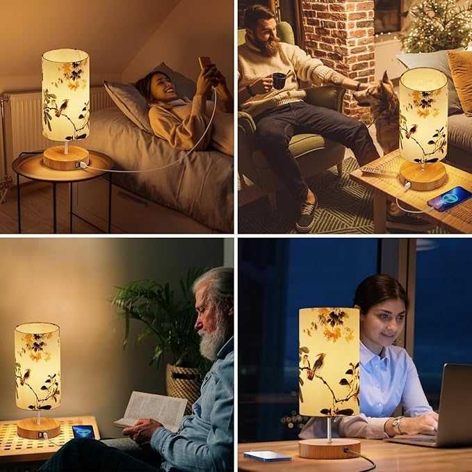 Zestaw 2 lamp GPATIO LED, włączanie dotykowe,  z portem USB