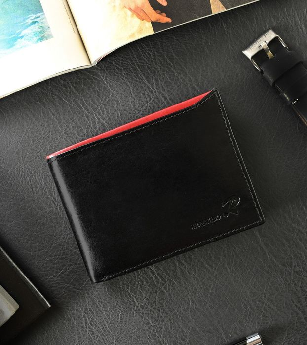 poziomy portfel męski z bezpieczną sekcją na karty - ronaldo