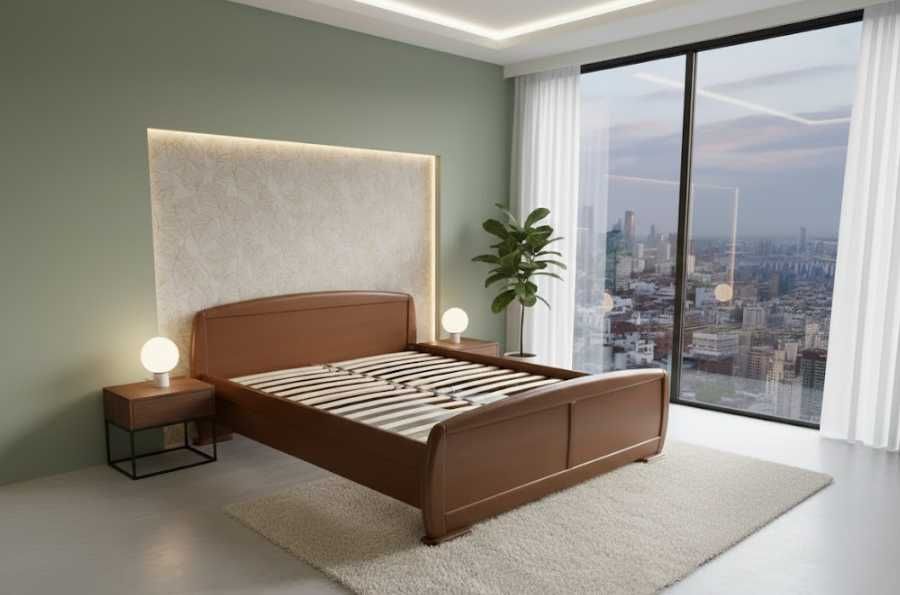 Łóżko z litego drewna firmy Swarzędz