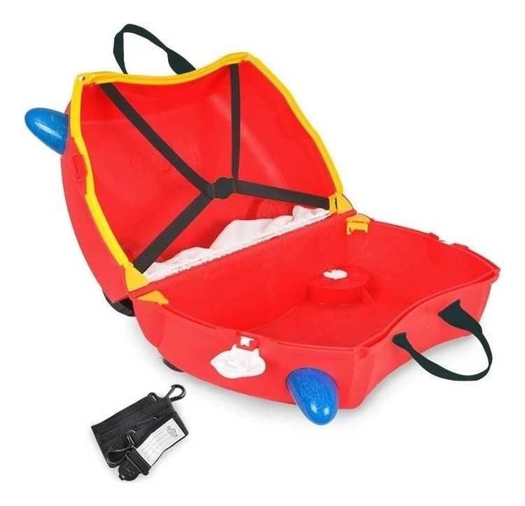 TRUNKI Wóz Strażacki Frank, jeżdżąca walizka dla dziecka, kabinowa 18L