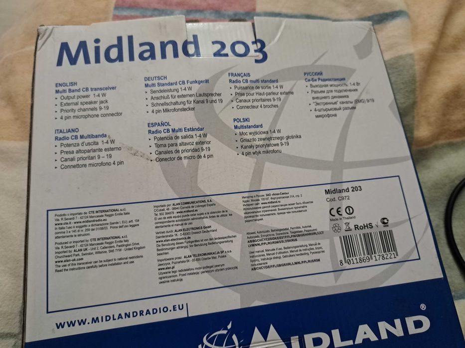 CB radio Midland 203 plus antena