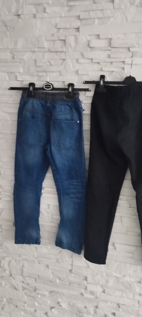H&M spodnie czarne i jeansy 128-134