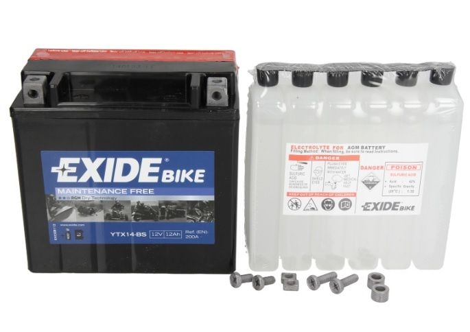 Akumulator EXIDE YTX14BS AGM SUZUKI wymiary 150x87x145