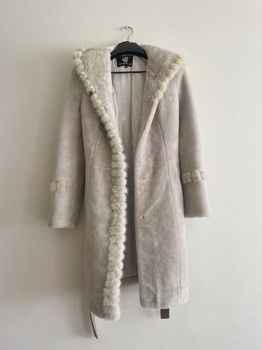 Шуба натуральний мутон+норка