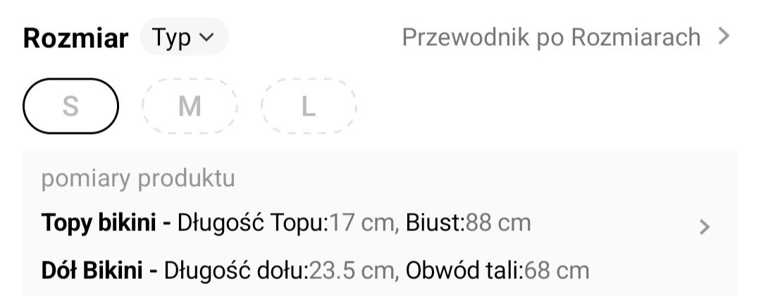 Strój kąpielowy rozmiar S