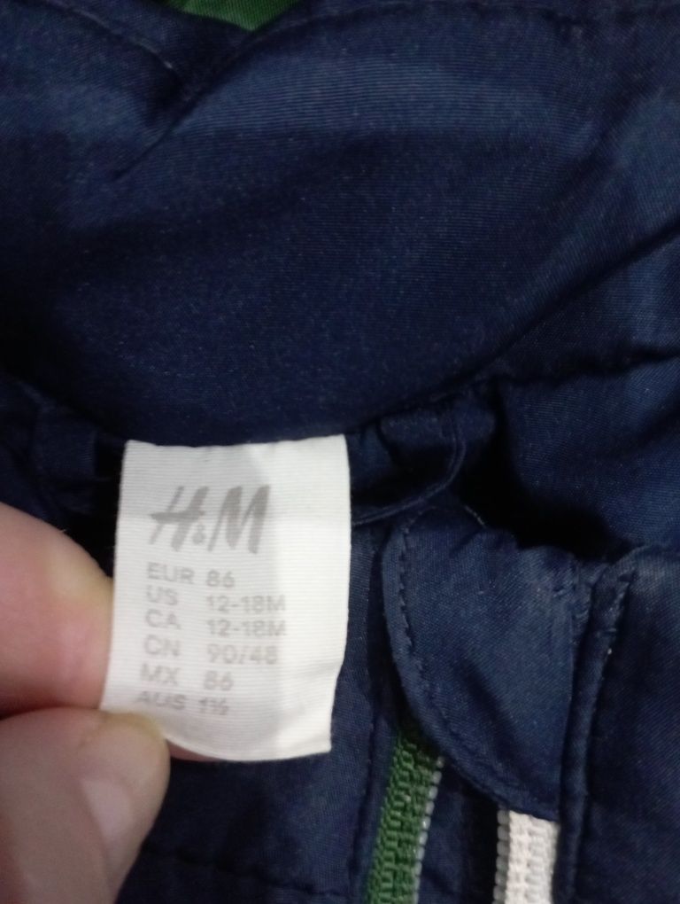 Kurtka zimowa przejściowa granatowa h&m 86 hm