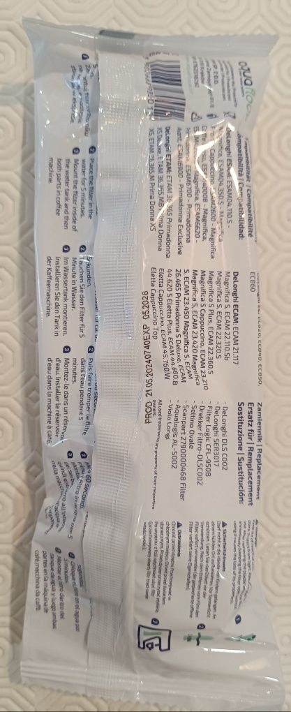 Filtro amaciador para máquinas café Delonghi