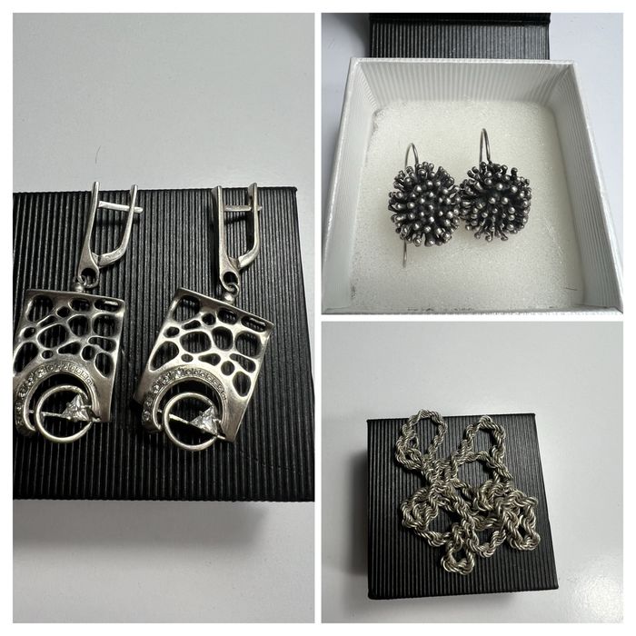 Срібло,набори,сережки,каблучки!