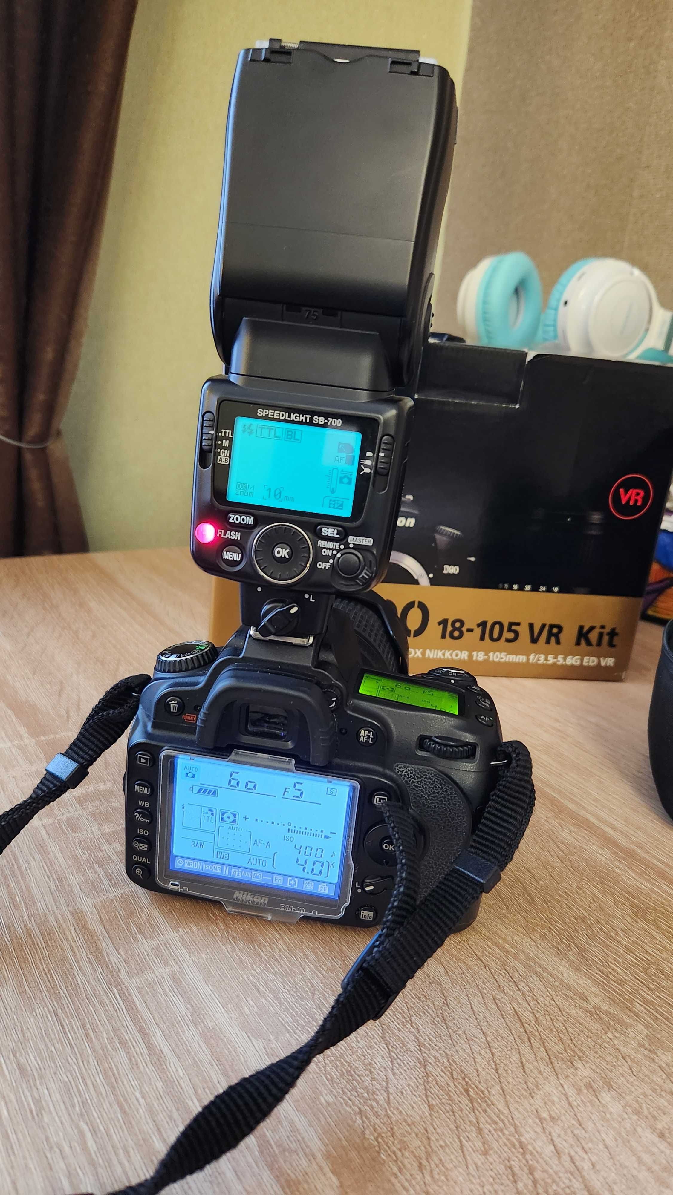 Nikon D90 18-105 VR Kit +Nikon Speedlight SB-700 +Nikkor 50mm f/1,8D