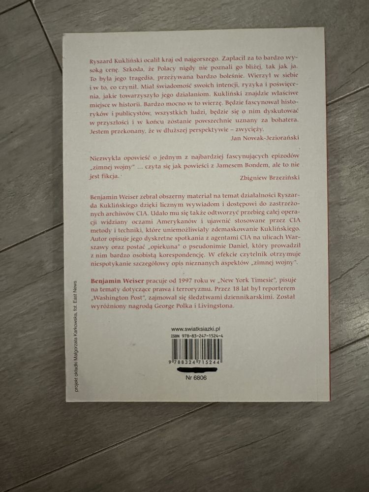 Biografia „Ryszard Kukliński - życie ścisle tajne” - Benjamin Weiser