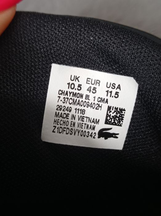 Buty Lacoste Chaymon rozmiar 45 czarne j. Nowe skórzane skóra męskie