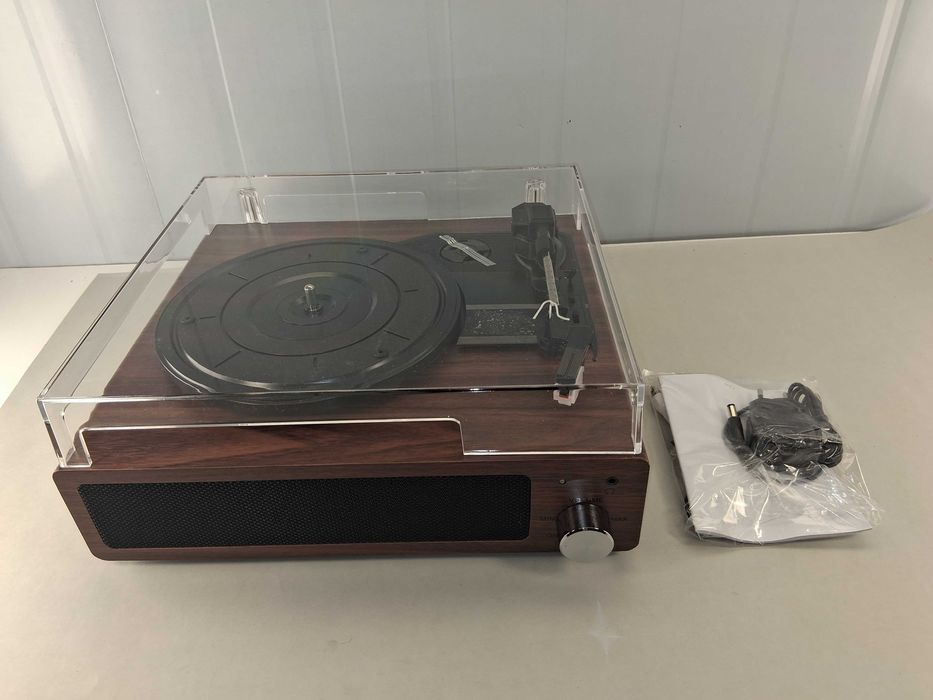 C237 Retro A6 Turntable Player Drewniany Odtwarzacz Audio z Głośnikami