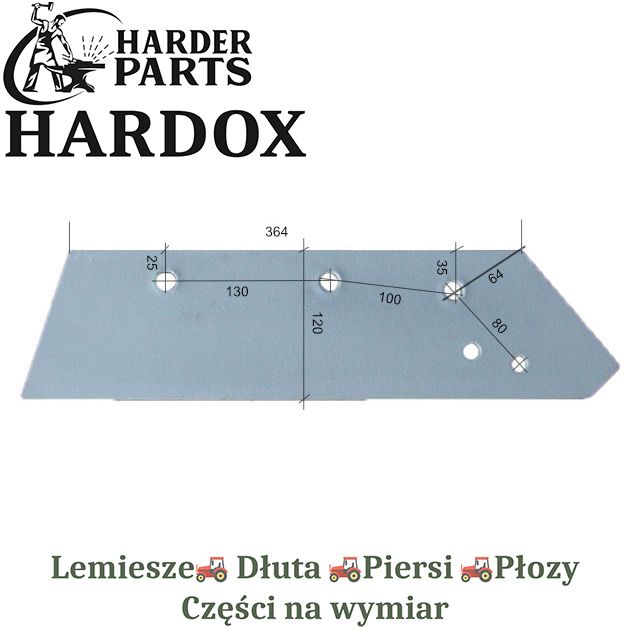 Lemiesz 12-14 Overum HARDOX 80521 części do pługa 2X lepsze niż Borowe