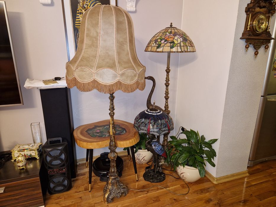 Duża Lampa mosiężna podłogowa