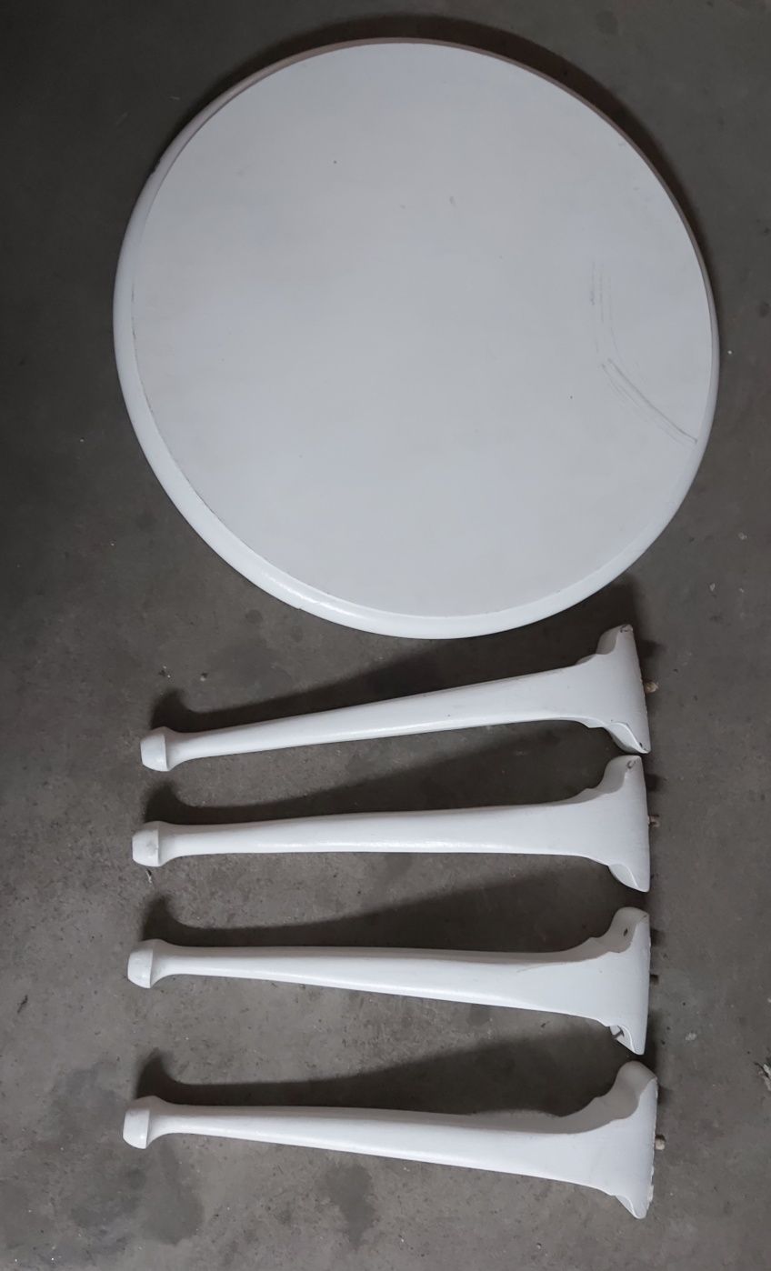 Stolik drewniany okragly biały śr. 74cm