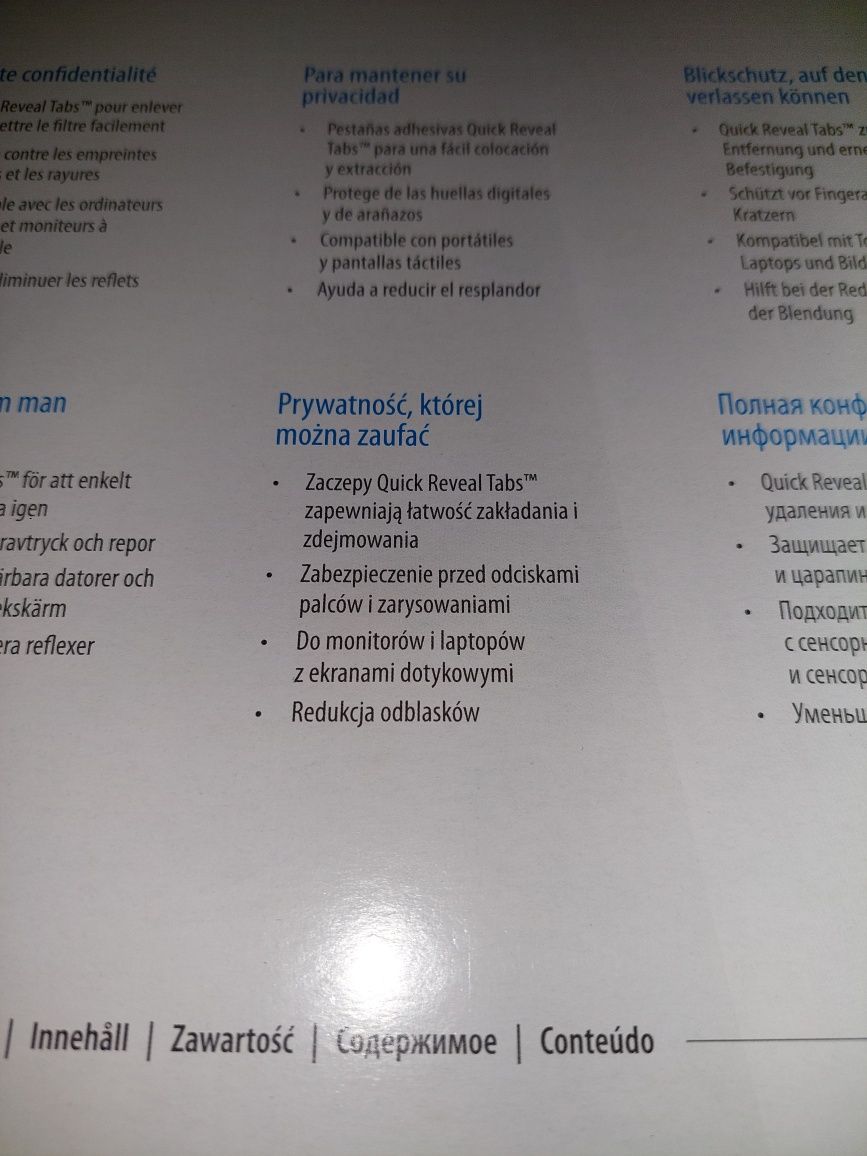 Filtr prywatyzujacy Fellowes 19 cali