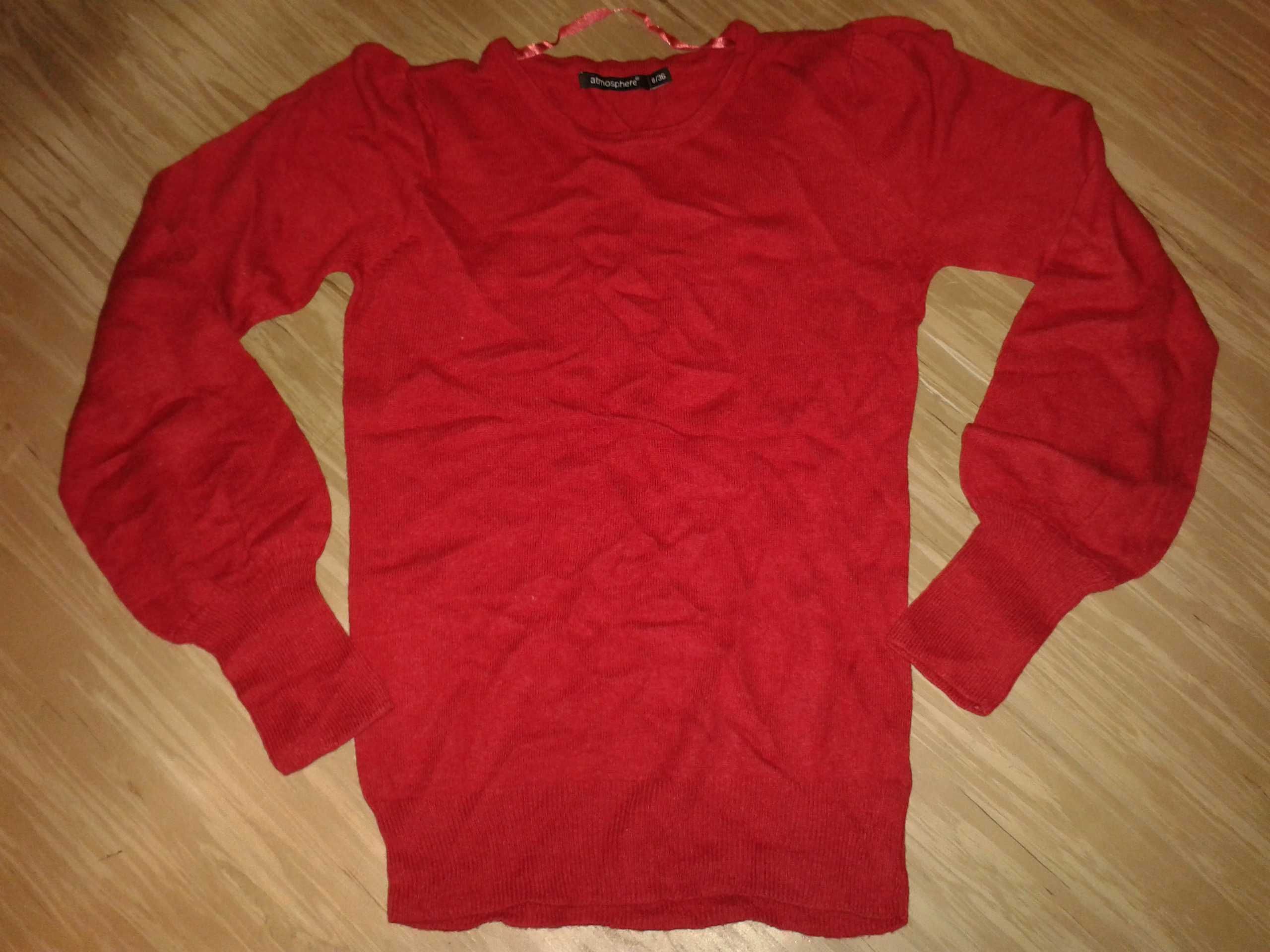 Sweter kaszmirowy czerwony nowy ATMOSPHERE