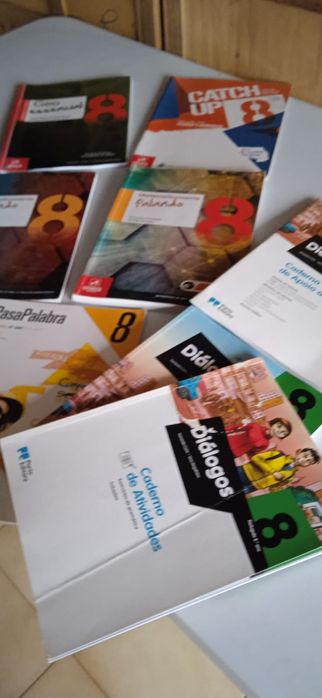 Lote de livros do 8 ano+livros de bolso grandes paixões 
Preço 10€
Pre