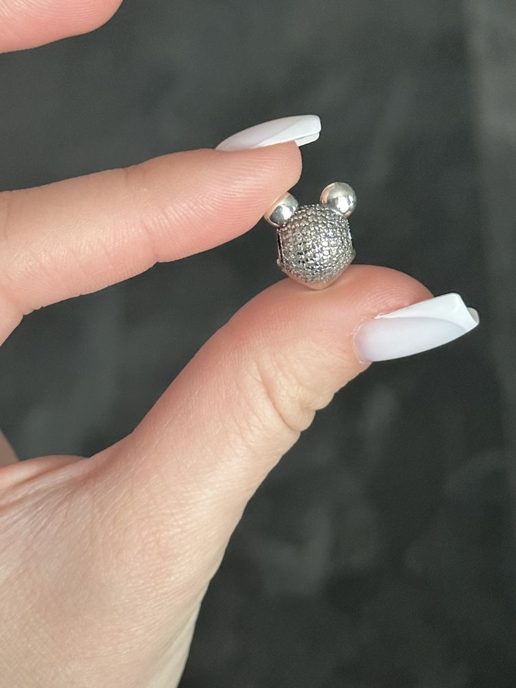 Серебряный шарм клипса Pandora s925 ale Микки Минни Маус