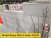 Nowoczesny bloczek XXL na ogrodzenie Joniec Roma MEGA kolor SNOW