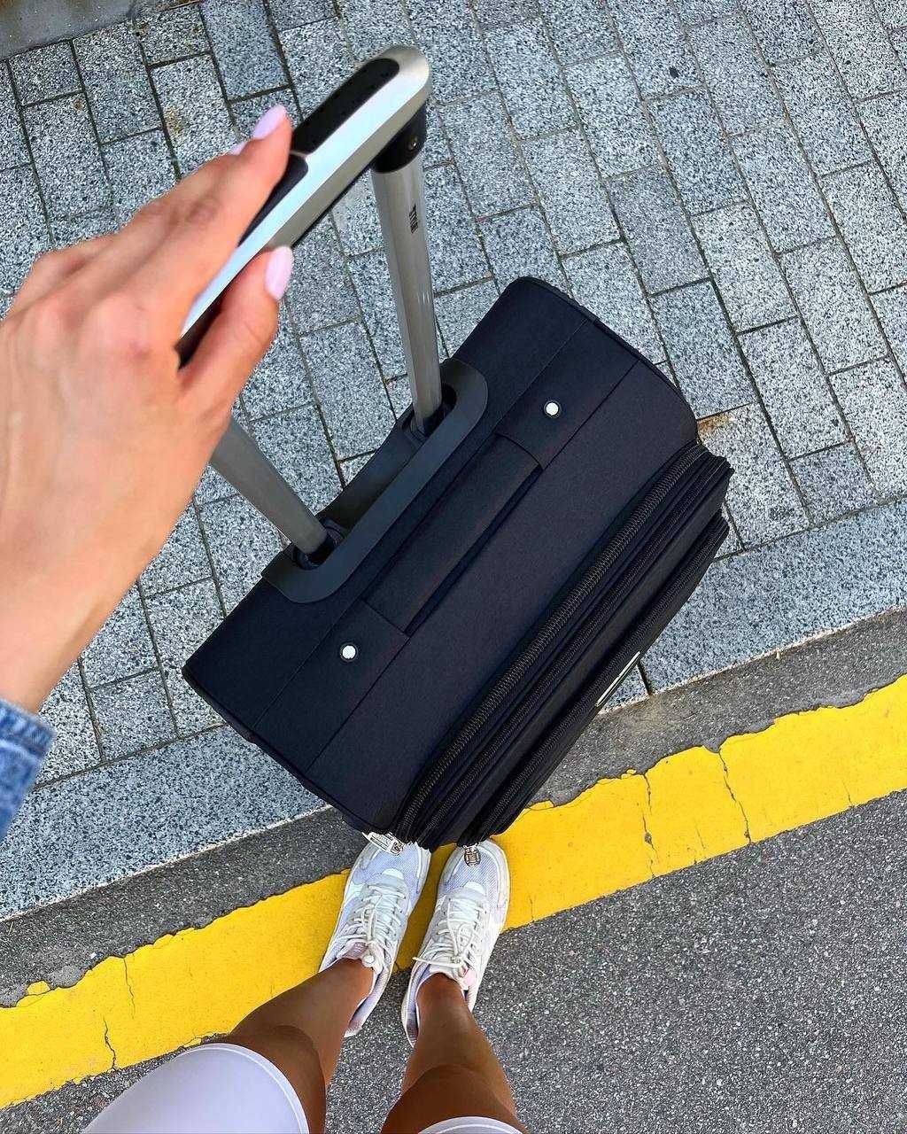 ЯКІСТЬ Текстильна валіза на 4 колеса з розширювачем / чемодан тканевый