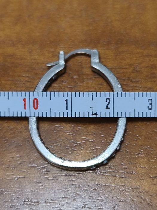 Brincos Oval com Brilhantes em Prata