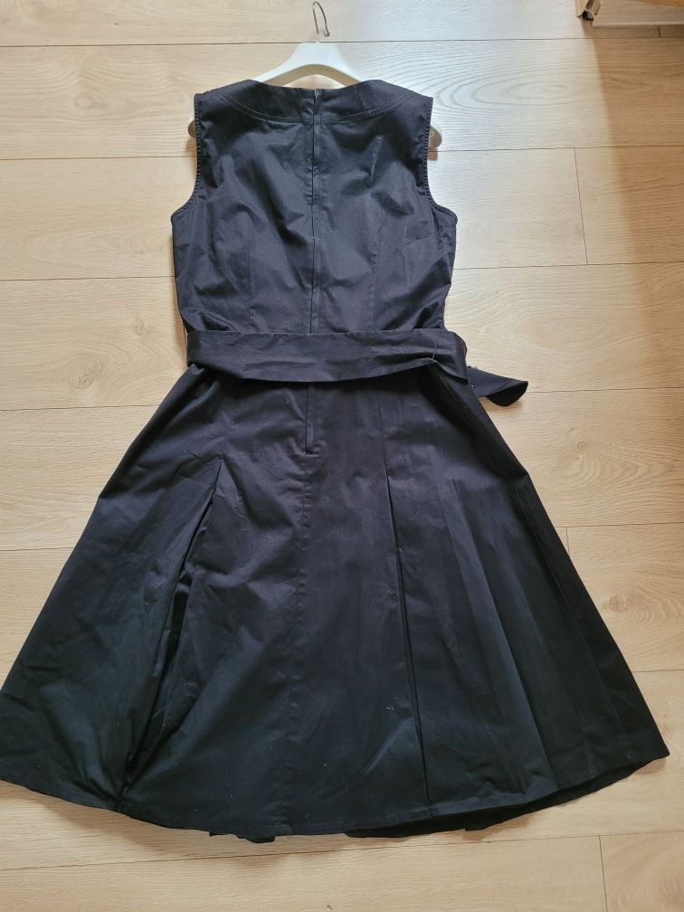 Sukienka czarna H&M r.42 śliczna typu Wednesday, ciekawa princeska