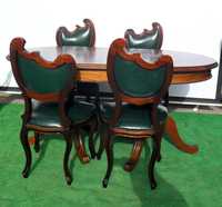 Mesa oval extensível com 4 cadeiras