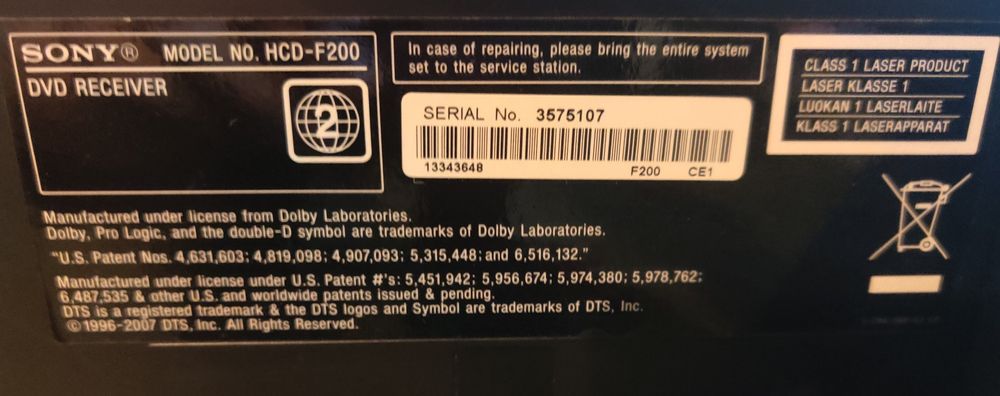 Kino domowe Sony DAV F200