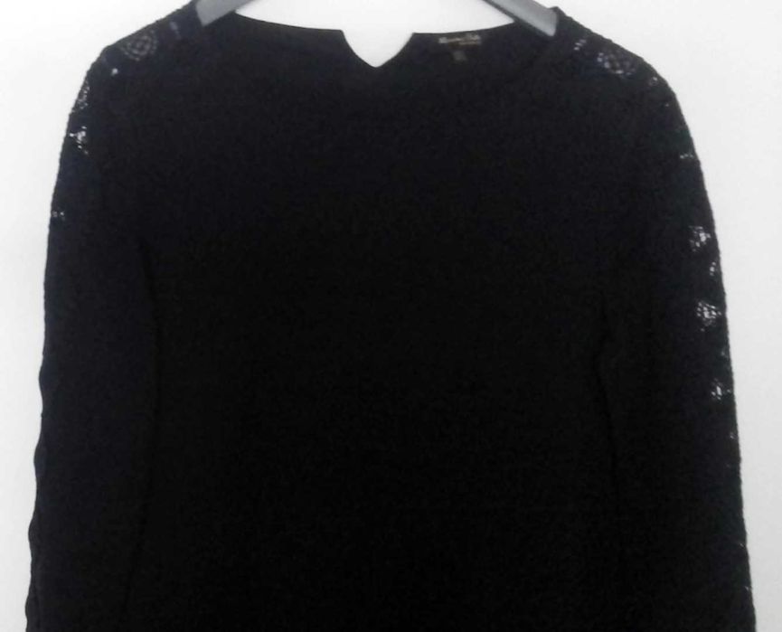 Massimo Dutti -sukienka  granatowa z koronką  roz S