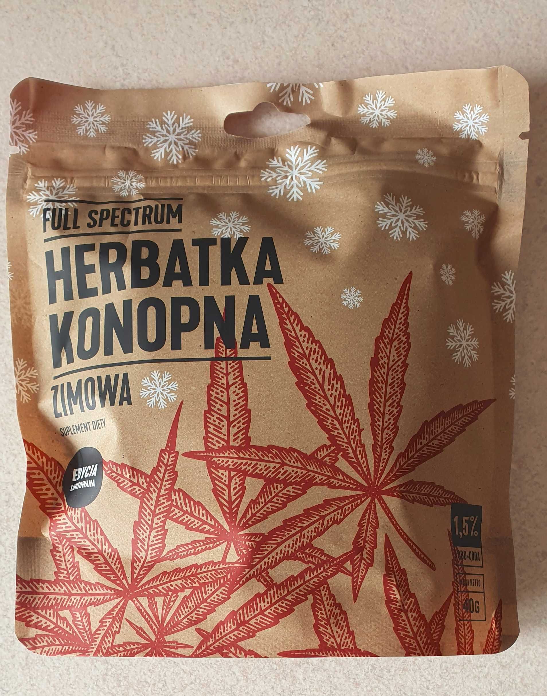 Rozgrzewająca i relaksująca herbata ziołowa konopna 40g BIO VEGAN RAW