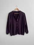 Fioletowy kardigan sweter dobry skład wełniany cienki plus size 48 4xl